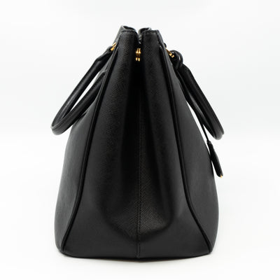 Large Open Tote Black Saffiano