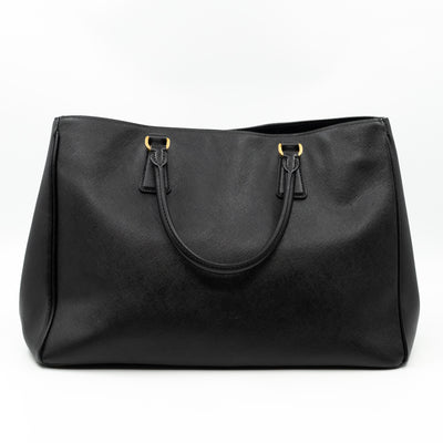 Large Open Tote Black Saffiano
