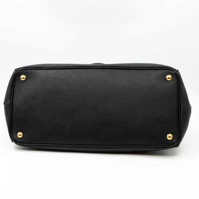 Large Open Tote Black Saffiano