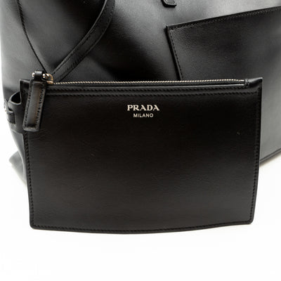 City Tote Black Calf Leather