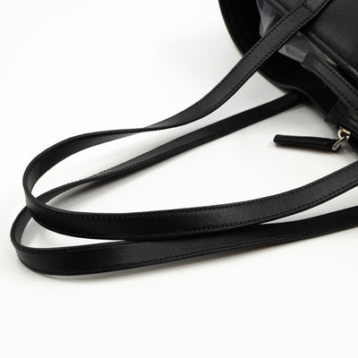 City Tote Black Calf Leather