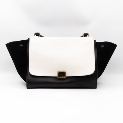 Medium Trapeze Black & White Leather