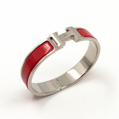 Clic H Bracelet Red Silver