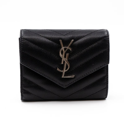 Compact Flap Cassendre Wallet Black Leather