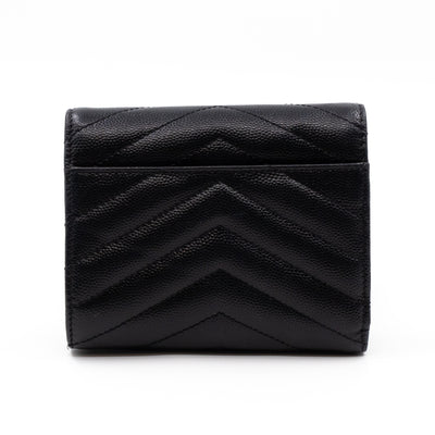 Compact Flap Cassendre Wallet Black Leather