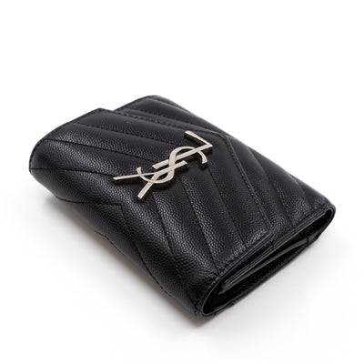 Compact Flap Cassendre Wallet Black Leather