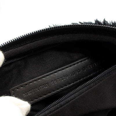 Explorer Crossbody Pouch Black Faux Fur