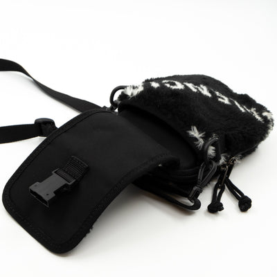 Explorer Crossbody Pouch Black Faux Fur