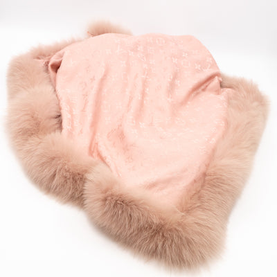 Monogram V Fur Shawl Nude