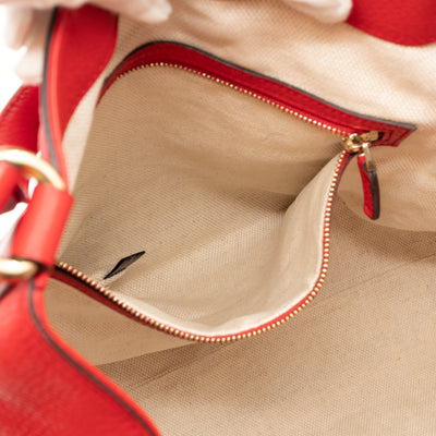 Soho Shoulder Tote Red Leather