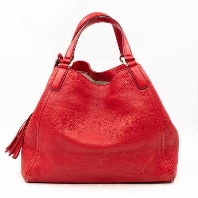 Soho Shoulder Tote Red Leather