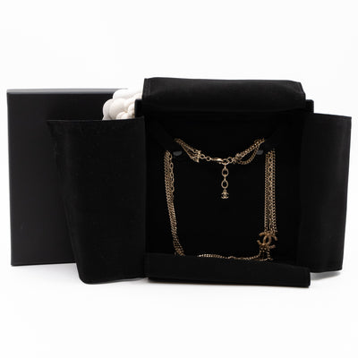 Triple Chain CC Necklace Light Gold