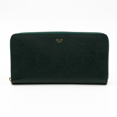 Large Zipped Wallet Amazon Green Leather