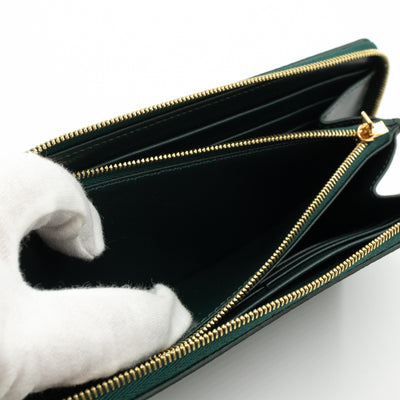 Large Zipped Wallet Amazon Green Leather