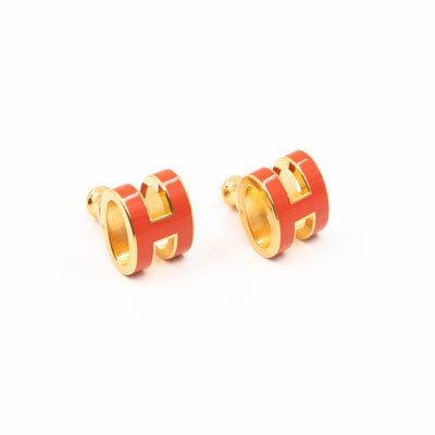 Pop H Earrings Orange & Gold