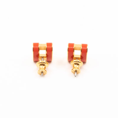 Pop H Earrings Orange & Gold