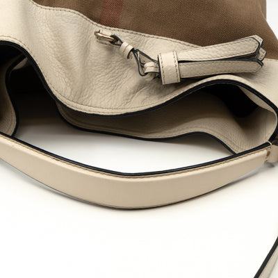 Ashby Medium Bucket Bag Check White