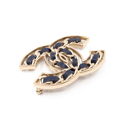 CC Leather Braided Brooch