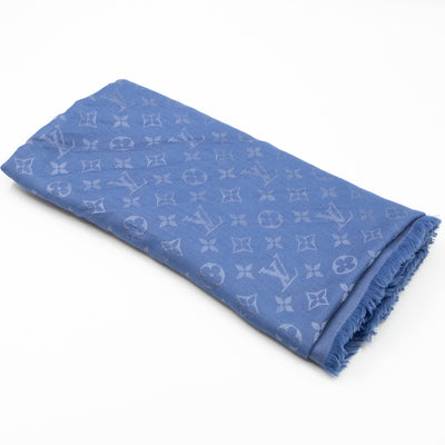 Monogram Shawl Bleuet Blue