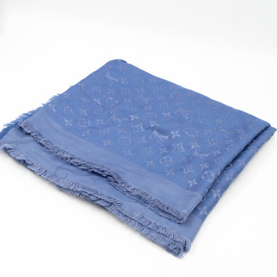 Monogram Shawl Bleuet Blue