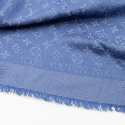 Monogram Shawl Bleuet Blue