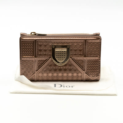 Diorama Compact Wallet Rose Gold Leather