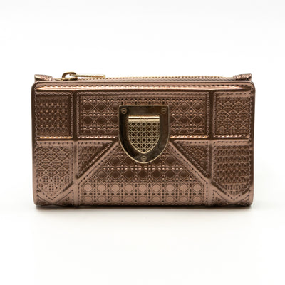Diorama Compact Wallet Rose Gold Leather