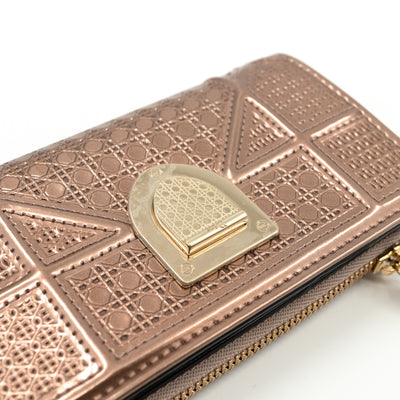 Diorama Compact Wallet Rose Gold Leather