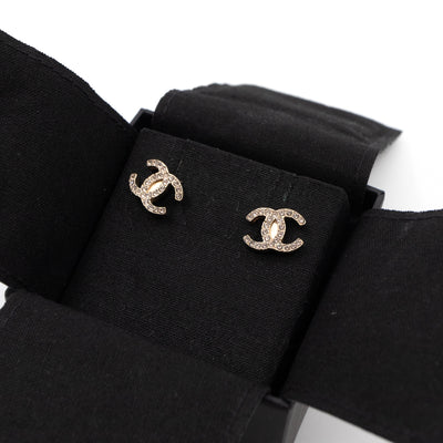 CC Crystal Earrings Light Gold