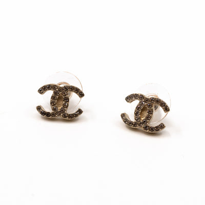 CC Crystal Earrings Light Gold