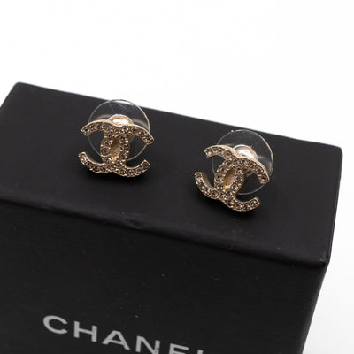 CC Crystal Earrings Light Gold