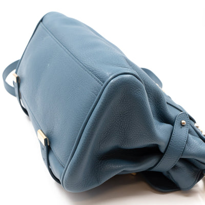 Alexa Studded Steel Blue Leather