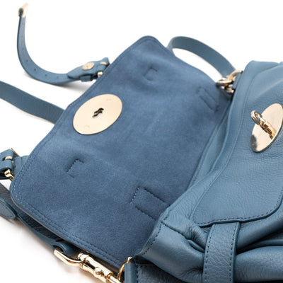 Alexa Studded Steel Blue Leather