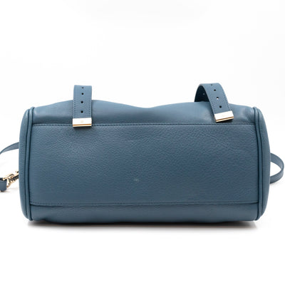 Alexa Studded Steel Blue Leather