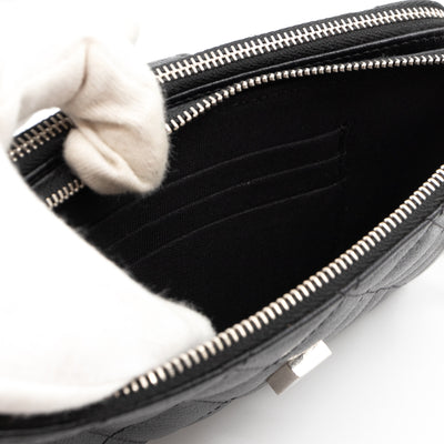 CC Box Clutch On Chain Black Caviar Silver