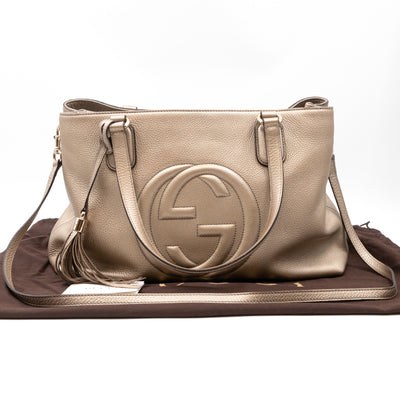 Soho Working Tote Champagne Leather