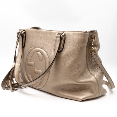 Soho Working Tote Champagne Leather