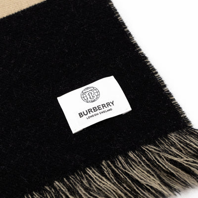 Burberry Logo Football Scarf Black Beige