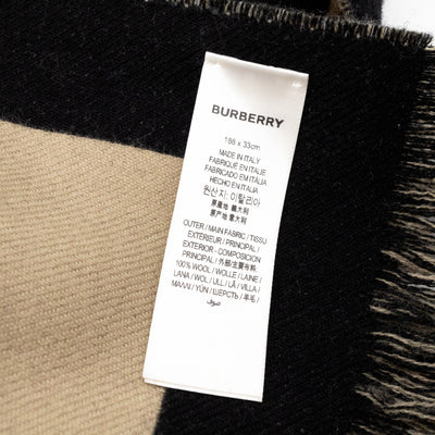 Burberry Logo Football Scarf Black Beige