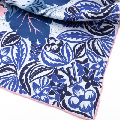 Monokinawa Silk Square Blue & Pink