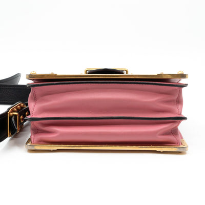 Cahier Light Pink & Black Leather