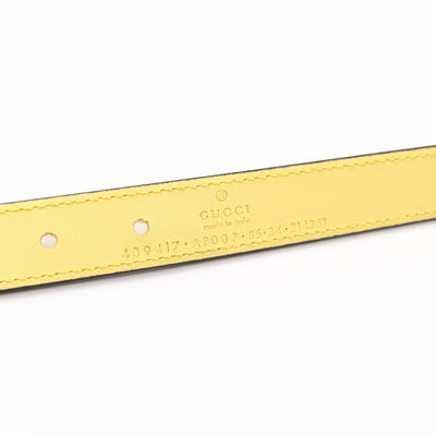 GG Marmont Slim Belt Yellow Leather 85 cm