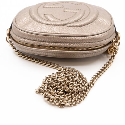 Soho Mini Chain Bag Champagne Leather