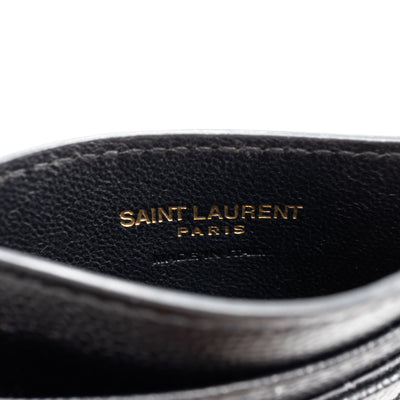 YSL Card Holder Black Leather