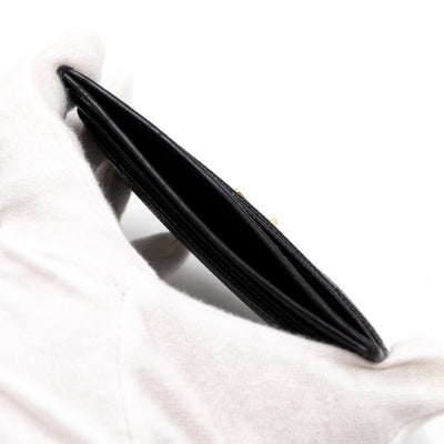 YSL Card Holder Black Leather