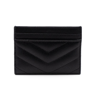 YSL Card Holder Black Leather