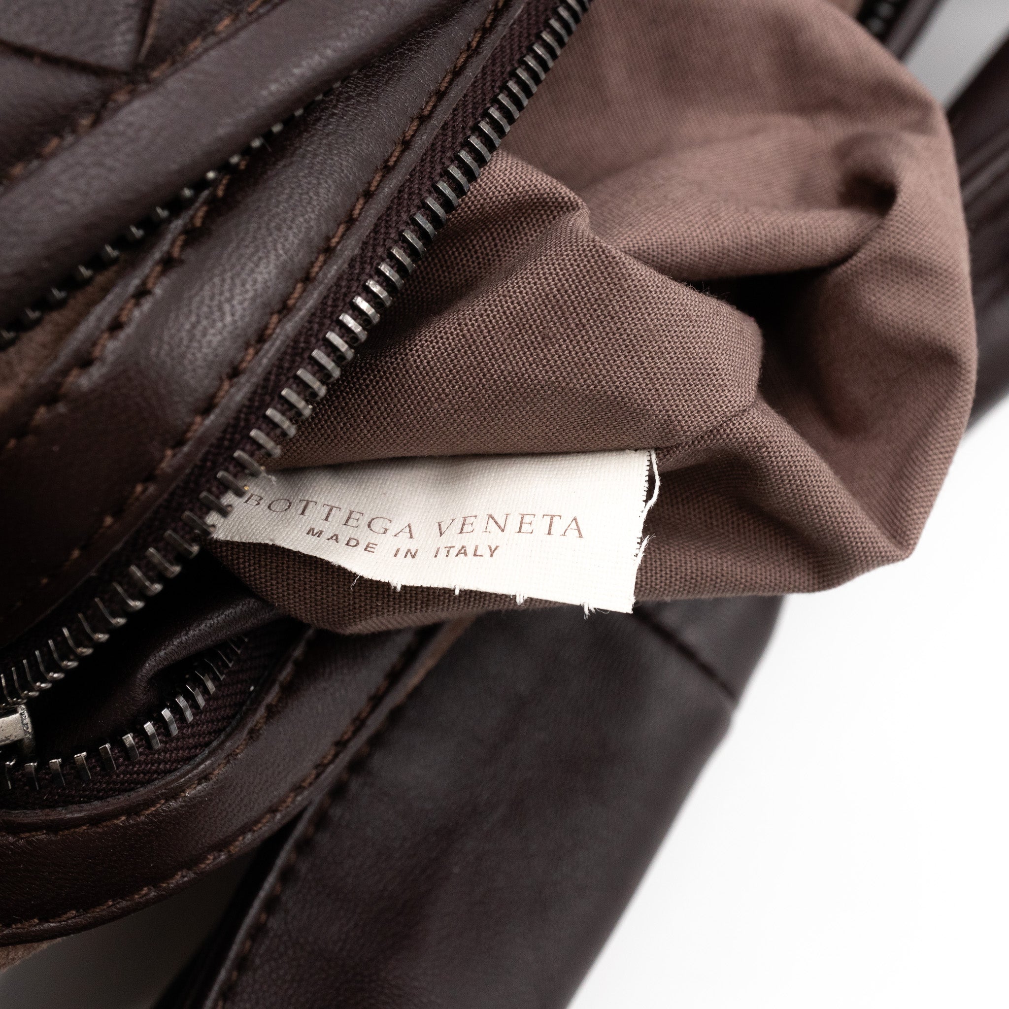 Veneta Hobo Shoulder Bag Intrecciato  Brown