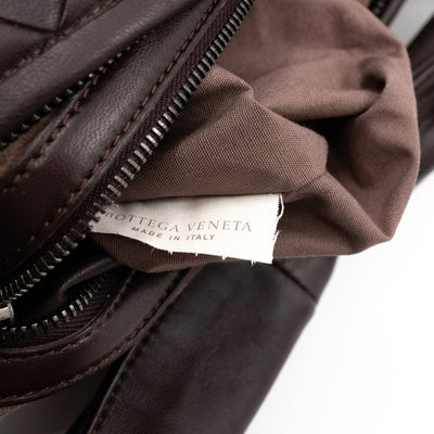 Veneta Hobo Shoulder Bag Intrecciato  Brown