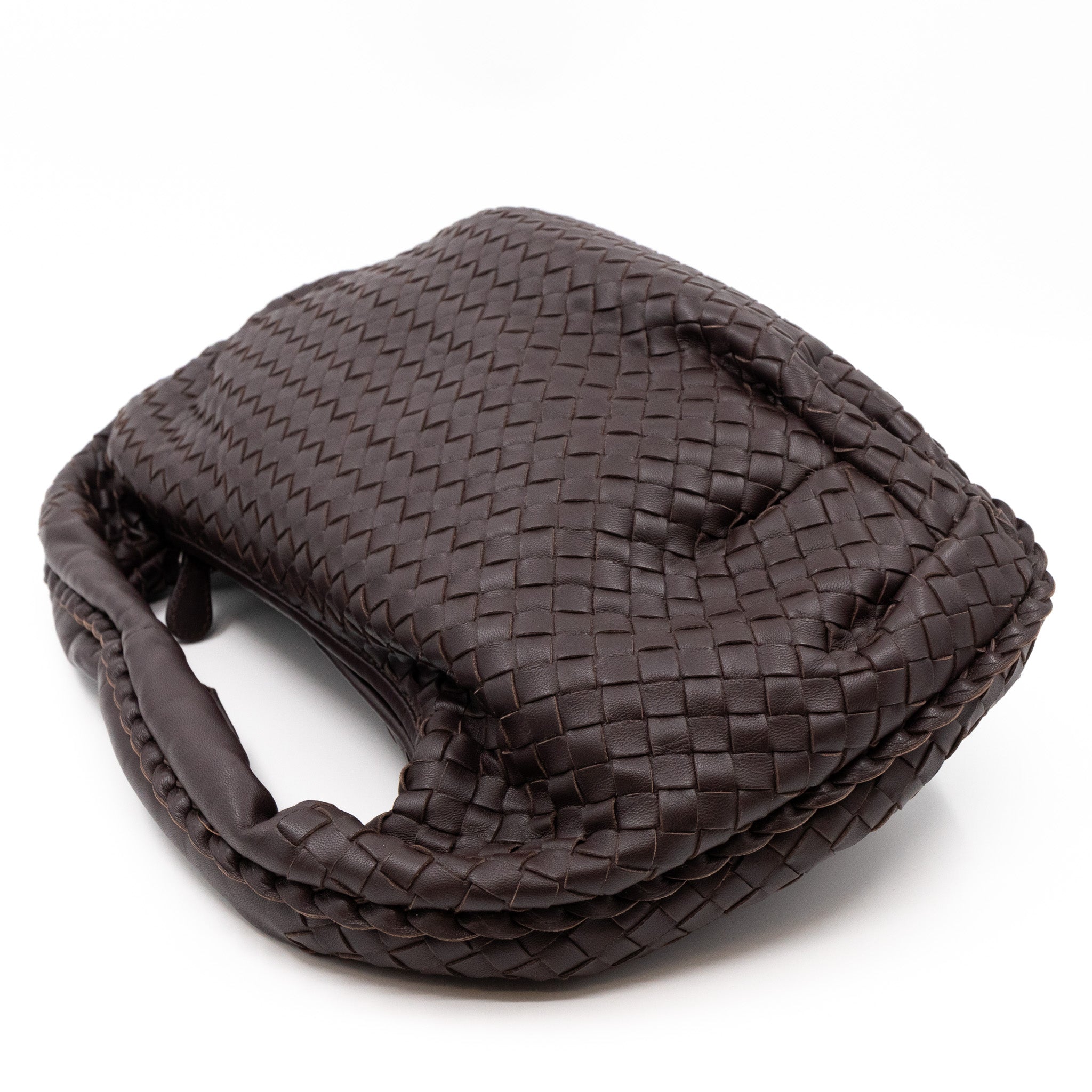Veneta Hobo Shoulder Bag Intrecciato  Brown