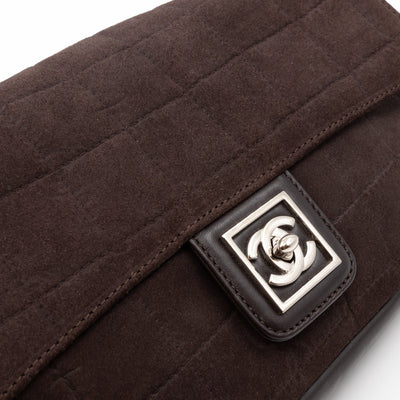 Sport Ligne Flap Bag Brown Suede Leather